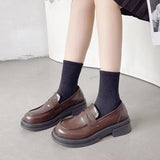 bown Punk Platform Women Loafers Round Toe Chunky Vintage Shoes Women Slip on flats Women Pumps mary janes Loafers