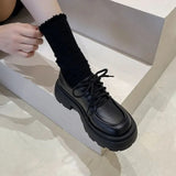 Hot Sale Shoes for Women Mary Janes Women's High Heels Fashion Lace Up Casual Boots Women New Round Toe Platform