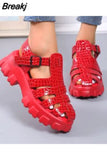 New Thick Sole Sandals Women Wrap Toe Hollow Outs Roman Sandalias Women Casual Beach Shoes Summer Platform Sandals