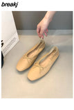 Fashion Candy Color Flats Ballet Shoes Women Female Ballet Round Toe Shallow Bow Knot Ballerina Soft Moccasin Zapatos