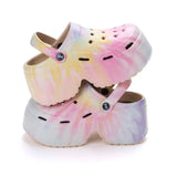 Thick Bottom Clogs for Women Closed Toe Chunky Platform Sandals Woman Summer 2023 Super High Wedge Heel Slippers