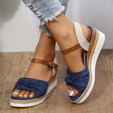 Wedge Sandals for Women Summer Peep Toe Non Slip Gladiator Shoes Woman Fashion Bowtie Platform Sandalias Mujer
