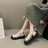 Women's Sandals Summer Breathable Comfortable Designer Woman Round Toe Thick Bottom Waterproof Platform Roman