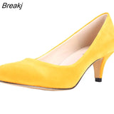 Women Pumps Sexy High Heels Shoes Flock Pointed Toe Red Wedding Pump Woman Casual Slip-on Dress Shoe