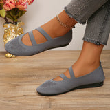 Knitting Flats Shoes for Women 2024 Summer Breathable Soft Loafers Woman Lightweight Slip On Casual Shoes Mom