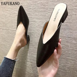 New Summer Slippers Slip On 5 CM Square heel Shoes High heels Women Pumps Slides