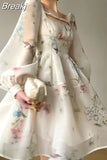 Summer Korean Fashion Y2k Mini Dress Woman Beach Chiffon Elegant Floral Sundress Party Casual Vintage Dress Office