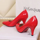 Patent Leather High Heels 10 Cm Thin Heels White Dress Party Pumps 2023 Autumn New Fashion Single Shoe Elegant Womens