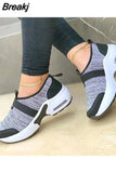 Mujer Women's Shoes 2023 Fashion Mesh Casual Sport Shoes Platform Wedge Sneakers Plus Size Flats Zapatillas