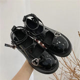 Lolita shoes Women heels platform mary janes Star Buckle Strap Mary Janes Women Cross-tied Girls Rivet Casual kawaii