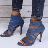 Summer Women's Sandals Elastic Roman Sexy All-match High Heels 9cm Sexy Sandals, Nightclub Girls High Heels Hot Dance