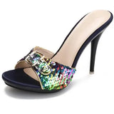 Color Slippers Women Shoes Sexy Patent Leather High Heel 10.5CM Pointed Toe Sandals Shoes Women 2023 Female Wedding