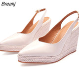 High Heels Women Party Shoes Pointed toe Platform Wedges Shoes Brand Ladies Pumps Plus Size 42 Wedge Heel 10cm