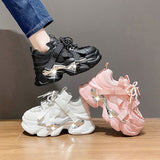 Women Chunky Sneakers 2024 New Design Pink Women's Vulcanized Shoes Retro Sports Shoes Fashion Chunky Sneakers