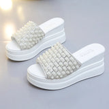 white pink slippers Flip Flops Women shoes Slippers Platform Summer Shoes Open Toe Wedges Sandals Ladies Shoes women