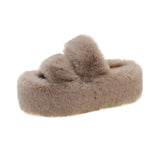 Thick-Soled Woolen Slippers For Women's 2024 Autumn And Winter New Korean Parallel Bars Soft-Soled Outdoor Cotton