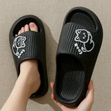 Women Soft Sole House Slippers 2024 Summer Beach Thick Platform Slipper Sandals Women Korean Eva Slippers Couple Home Flip
