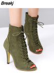 high heels women 2023 fashion lace up fish mouth thin heel sandals summer plus size stripper women