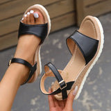 Wedge Sandals for Women Summer 2023 Buckle Strap Platform Sandles Woman Thick Sole Non Slip Casual Sandalias