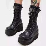 Breakj And Martin Boots 2023 New Large-Size Punk Style Handsome Mid-Sleest Boots