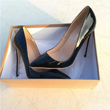 Solid Patent Black Women Formal High Heels Elegant Ladies Pointed Toe Stiletto Pumps Chic Designer OL Dress