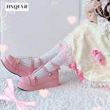 Cute Mary Janes Women's JK Uniform Pumps Wedges High Heels Platform Pumps Female Gothic Girls Lolita Punk Shoes