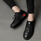 men genuine leather oxfords shoes luxury brand italian style male footwear shoes for men Breathable Flat Lace-Up Shoes big