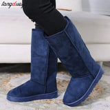 boots women shoes woman leather fur button knee thigh high long australia snow shoes women boots big size 41 Botas