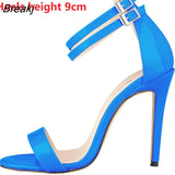 2023 Women Sandals Summer Fashion Brand Thin High Heels Ankle Strap Gladiator Sandal Narrow Band Party Pump