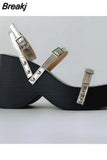 High Heels Women Sandals Summer Hot Fashion Ankle Buckle Single Shoes Korean Style Simply Retro Muffin Bottom