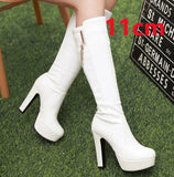 Fashion Sweet Black Knee High Long Boots Women Cute Comfortable Autumn White Boots Winter Boots Frauen Stiefel