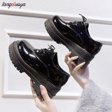 Heels Loafers Women 2024 Spring British Style Thick Heels Oxfords Shoes Woman Black Jk Uniform Shoes Mary Janes