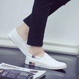 Men's Casual Shoes Canvas Slip-On Loafers Low Style Breathable Light Fashion Shoes for Men Walking White Shoe Zapatos De