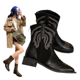 Pointy Retro Embroidered Coarse And Western Cowboy Boots New Personality Short Boots For Autumn/Winter
