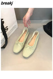 Fashion Candy Color Flats Ballet Shoes Women Female Ballet Round Toe Shallow Bow Knot Ballerina Soft Moccasin Zapatos