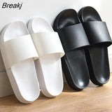 Home Men Slippers Simple Black White Lovers Shoes Non-slip Bathroom Slides Flip Flops Indoor Women Platform