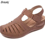 Women Sandals Summer Ladies Comfortable Round Toe Ankle Hollow Sandals Female Soft Sole Shoes Drop shipping Plus Size