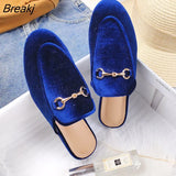 Shoes For Women Spring Designer Flats Outdoor Shoes Mules Casual Metal Decoration Slip-on Half Drag Zapatos Para