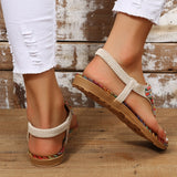 Style Flat Sandals for Women Summer 2023 Clip Toe Gladiator Sandals Woman Plus Size Soft Bottom Beach Shoes Flip