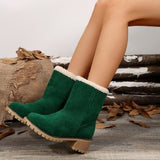 Tumbling Women's Boots Autumn And Winter Woollen Short Boots Women's Boots Plus Velvet Lady
