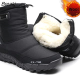 Snow Boots for Men Waterproof Ankle Boots with Fur Winter Shoes Non-slip Women Boot Outdoor Thick Plush Warm Men's