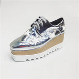 Womens Sneakers Shoes Wedge Basket 2024 Platform Tennis Female Roses Fashion Thick Sole Silver Trainers High Lace-Up Fabric PU