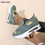 Platform Sneakers Wedges Shoes for Women's Designer Slip-on Casual Woman Tennis Shoes Sports Female Fashion