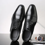 Men Dress Shoes Leather Fashion Derby Shoes Classic Casual Business Wedding Footwear Lace-up British Style Male Formal