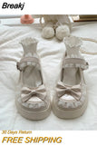 Butterfly Bowknot Cute Lolita Shoes Women's Japanese Loli Sweet Girls Tea Party Dress Shoe Gothic Flats Platform