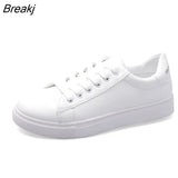 Sneakers Spring Summer Casual Shoes Women PU Leather Platform Shallow Lace-up Sport Shoes Zapatos De Mujer