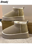 Women's Short Plush Warm Snow Boots Casual Shoes 2023 New Suede Chelsea Ankle Boots Elegant Party Striptease Snow