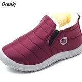Snow Boots 2022 New Waterproof Ankle Boots Warm Plush Women Boots Slip-on Female Winter Flat Casual Shoes Women