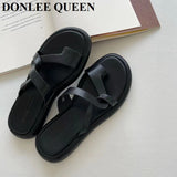 Wedge Slippers Female Slide Women Casual Flip Flops Brand Sandal 2023 Luxury Soft Flat Beach Shoes Green Sandalias