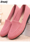Shoes Women's Summer Mesh Breathable Flat Shoes Ladies Comfort Light Sneaker Socks Women Slip on Loafers Zapatillas